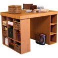 thumbnail image 1 of Project Center Desk with Bookcase and 3 Bin Cabinet-Oak, 1 of 2