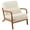Off-White, variant on Hassch Corduroy Accent Chair in Olive Green, Modern Low-Arm Upholstered Armchair with Thick Cushion & Lumbar Pillow, Comfortable Lounge Chair for Living Room, Bedroom & Small Spaces