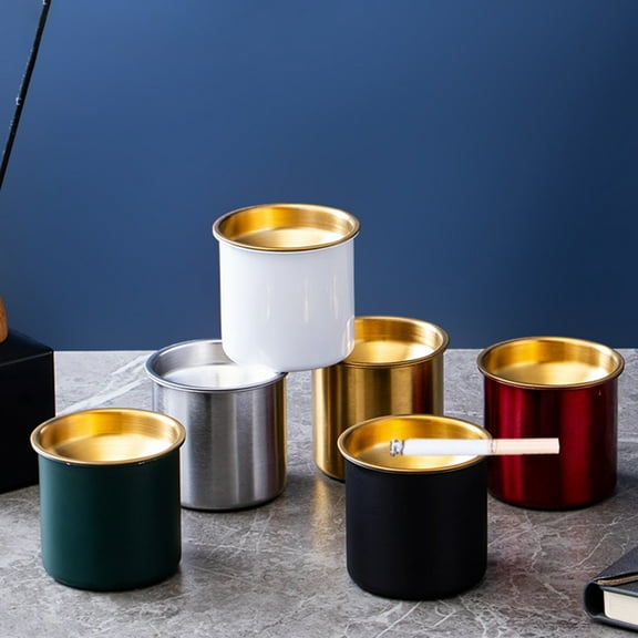 Visland Ash Tray Windproof Smokeless Stainless Steel Funnel Design Elegant Table Ashtray for Home