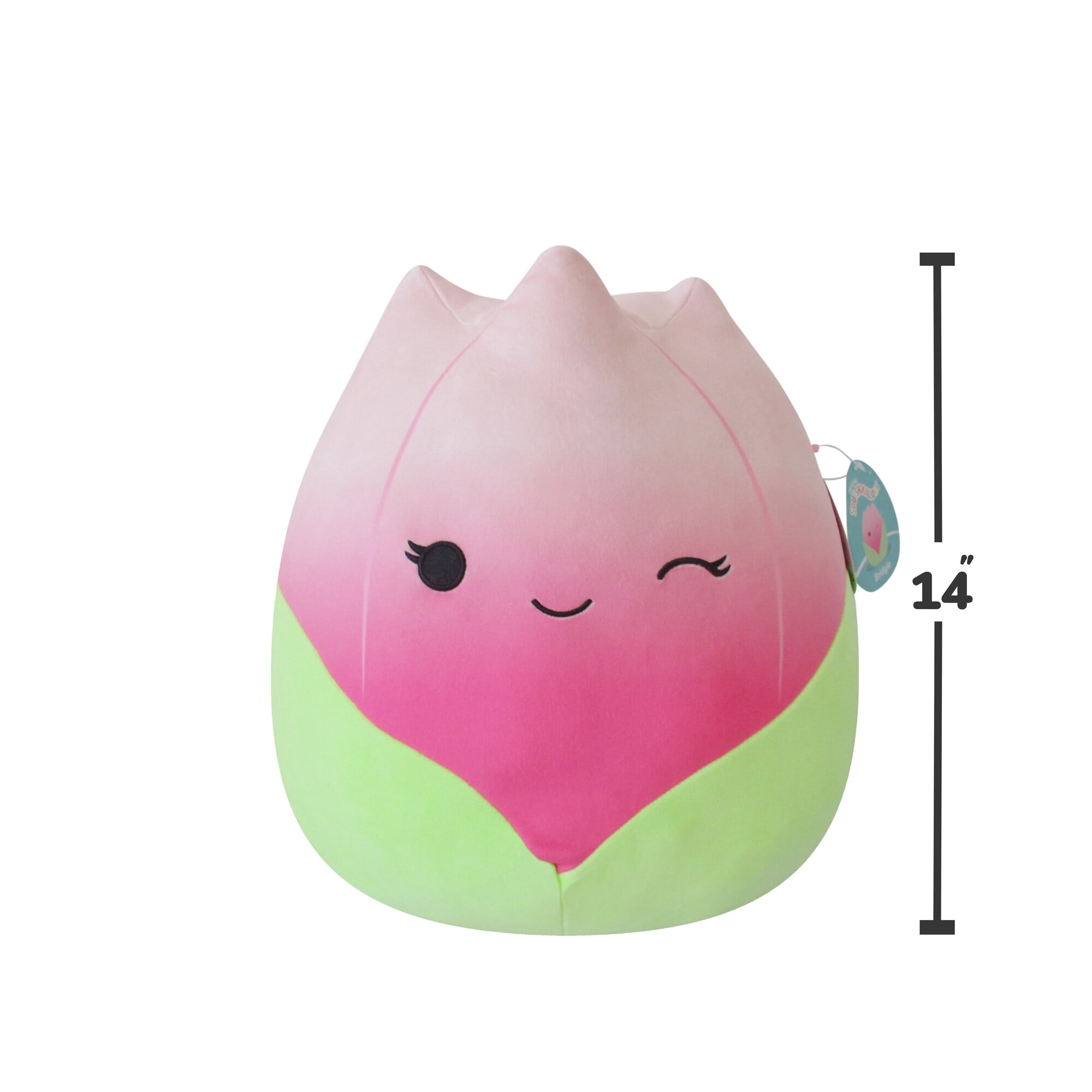 Squishmallows Official 14 inch Bridgie the Pink Winking Tulip - Child's Ultra Soft Stuffed Plush Toy