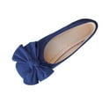 thumbnail image 2 of Miluxas Women's Square Toe Bowknot Ballet Flats Comfortable Slip-On Dressy Casual Bowtie Flat Shoes Loafers Blue 7(39), 2 of 9