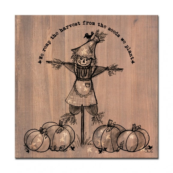 Crafted Creations Brown and Black Reap the Harvest Fall Square Cotton Wall Art Decor 12" x 12"