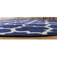 thumbnail image 4 of Unique Loom 3121501 Moroccan Lattice Round Rug, 12' 2", Navy Blue/Beige, 4 of 10