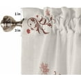 thumbnail image 5 of Brown Flowers Kitchen Curtains and Valances Set, Rod Pocket Curtains Tier Farmhouse Window Curtains 24 Inch Length, Minimalism Farmhouse Fall Leaves Vines 3 Piece Kitchen Curtains Set, 5 of 6