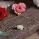thumbnail image 1 of Nvzi Pulsera de piedra curativa delicada Una variedad de accesorios de piedra prismática pulsera cadena de metal-Verde, 1 of 5