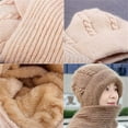 thumbnail image 6 of Prolriy Neck Gaiter Integrated Ear Windproof Cap Scarf Knitting Thick Warm Ear Guard Hat Hooded Scarf Women Winter Knitted Hat Neck Warmer Scarf for Women Khaki, 6 of 8