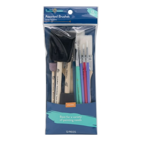 Hello Hobby - 12pc Assorted Craft Brush Set