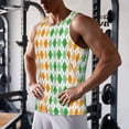 thumbnail image 5 of Lsque St. Patrick's day argyle Pattern Mens Tank Tops Muscle Athletic Quick Dry Sleeveless Workout Fitness T Shirts Beach Tank Top, Loose-fit Sleeveless Shirt for Men-3X-Large, 5 of 7