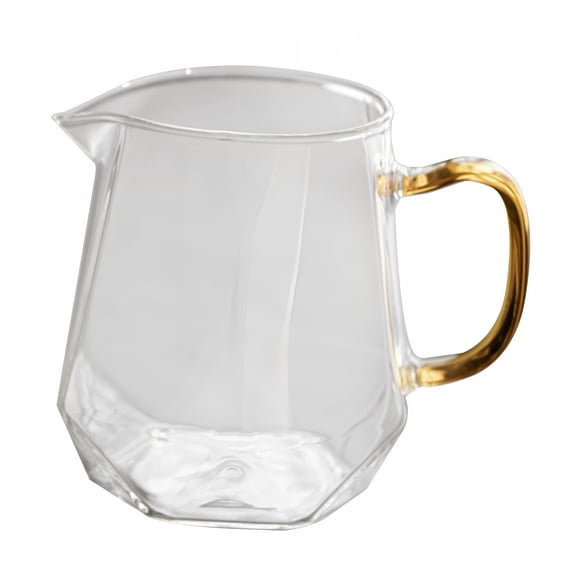 ACDANC 2026 New Glass Creamer Pitcher Clear Glass Tea Cup with Spout Transparent Milk Pourer for Coffee,Tea,Breakfast,Table Setting 400Ml