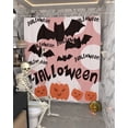 thumbnail image 5 of Halloween Pumpkin Yellow Black Bat Pink Texture Shower Curtain Set ，Waterproof Fabric Shower Curtains Shower Curtains for Bathroom,Bathroom Decor 36"x72", 5 of 6