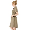 thumbnail image 4 of INSPIRE CHIC Robe Courte pour Femme à Col Évasé avec Poches et Taille Élastique, 4 of 4