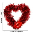thumbnail image 3 of Valentine Heart Wreath,12IN Purple Red Love Shaped Tinsel Wreath,Foil Hearts and Love Sign,Red Valentine's Wreaths for Front Door,Valentines Day Decoration,No lights, 3 of 6