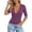 Purple, variant on Women Deep V Neck Low Cut Long Sleeve Slim Shirt Tee Top Blouse