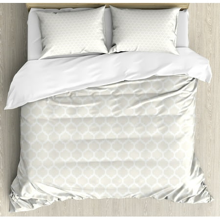 Beige King Size Duvet Cover Set Delicate Retro Style Shaped Beige King Size Duvet Cover Set Delicate Retro Style Shaped Horizontal Rows Clical Elements Antique