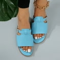 thumbnail image 4 of ShiShine Womens Slide Sandals Adjustable Buckle Strap Open Toe Casual Beach Sandals, 4 of 6