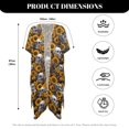 thumbnail image 6 of SEANATIVE Women Flowy Kimono Coverups Lightweight Beach Cover Up Printed Swimsuit Cover Up Open Front Beachwear Swimwear Resort Wear for Hawaii Beach, Skull Sunflower, 6 of 7