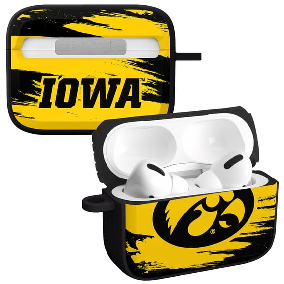 Iowa Hawkeyes Paint Stripe HDX Case Cover Compatible with Apple AirPods Pro 1 & 2 by Affinity Bands