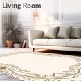 thumbnail image 2 of ODIKA 3'x5' Machine Washable Non-Slip Area Rug, Botanical Garden Flourish Interlocking Symmetrical Decorative High Traffic Rug, Brown, 466326, 2 of 7