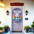 thumbnail image 4 of Happy Easter Door Covers,Easter Bunny Eggs Door Covers for Front Door Spring,Welcome Spring Door Cover Decorations Door Banner,Easter Gnome Welcome Banner for Spring Easter Party Decorations Indoor, 4 of 7