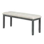 Harper & Bright Designs Farmhouse Dining Set for 6, Rectangular Kitchen Dining Table Set with 4 Upholstered Chairs and Bench, Gray Wash