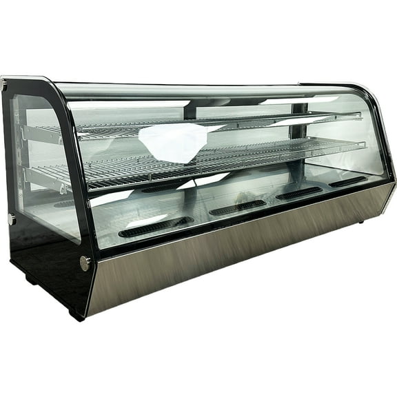 60 in. NSF Refrigerated Bakery Display Case 9.4 Cu.Ft. Countertop Display Curved Glass Display Refrigerator