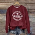 thumbnail image 3 of Clearance Sales Today Deals Prime Crewneck Sweatshirts Women Women's English Printed Your Little Of Sarcastic Sunshine Has Arrived Round Neck Simple Retro Hoodless Sweatshirt, 3 of 7