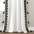 thumbnail image 4 of Lush Decor Aztec Diamond Border Tassel Window Curtain Panel Off White/Black Single 52X84, 4 of 7