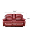 thumbnail image 2 of Bonded Leather Reclining Sofa Set, Loveseat with Storage, Red, Manual Recline, Living Room, 2 of 12