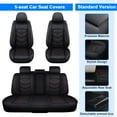thumbnail image 5 of For Hyundai Tucson Car Seat Covers, Waterproof Auto Cushion Protector, 5 Seats Front Rear Full Set for Kona| Veracruz | XG350 | Sonata Hybrid Black with Red Line, 5 of 14