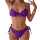 thumbnail image 2 of Trajes de baño Amzcrzy Tankini para mujer, traje de baño de para mujer, traje de baño dividido con cordones de color sólido, traje de baño de playa de aguas termales de dos piezas, morado, L, 2 of 7