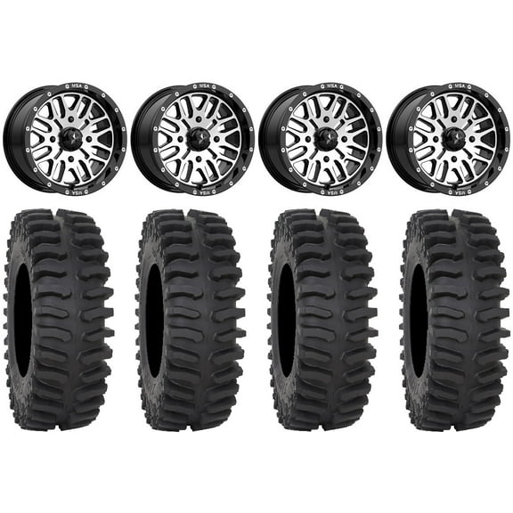 MSA Machined Brute 15" UTV Wheels 32" XT400 Tires Polaris RZR XP 1000 / PRO XP / Ranger XP 900/1000