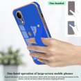 thumbnail image 6 of Compatible with iPhone XR Case with Smiley Face Pattern,Soft TPU Cute Plating Wristband Holder Case Camera Lens Protection Side Small Pattern Shockproof Wrist Strap Case Women Girls-Klein Blue, 6 of 14