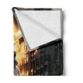 thumbnail image 2 of Ambesonne Cat Fleece Throw Blanket Cinematic Humorous Agent Kitty 50"x70" Pale Orange and Dark Grey, 2 of 5