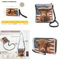 thumbnail image 5 of ZUXONGSY American Flag Highland Cow Print Women's PU Leather Crossbody Bag and Wallet Set, Trendy Multi-Pocket Hobo Purse with Adjustable Strap for Work & Travel, 5 of 5