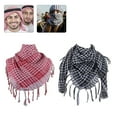 thumbnail image 3 of Arab Keffiyeh Shemagh Square Scarf Colorblock Houndstooth Desert Shawl Scarves, 3 of 19