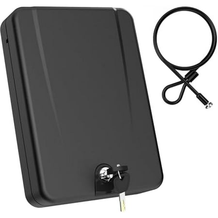 Gun Safe for Pistols Small Handgun Lock Box with Security Cable Portable Travel Pistol Safe for Car Home Travel