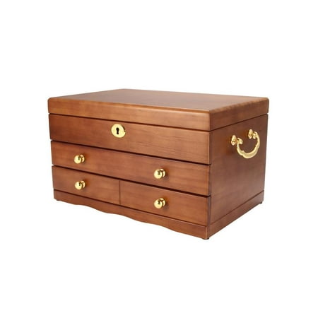 Luxury 3 Layers Wooden Jewellery Box Bracelet Storage Display Necklace Holder