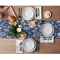 thumbnail image 3 of Table Runner Dresser Scarves 72 Inch Long, Nautical Compass Lignthouse Anchor Linen Dining Table Runners Marine Fish Anchor on Navy Blue Tabletop Scarf for Wedding Holiday Party Kitchen, 3 of 7