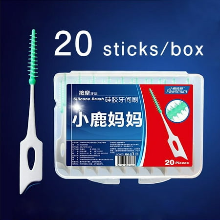 - 2 Packs Fashionable Silicone Disposable Toothpicks Soft Interdental Brushes Dental Oral Care Tooth Brush, Interdental Toothpicks, Dental Care Toothpick 40 Pcs