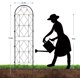 thumbnail image 5 of 4-piece garden trellis para outdoor climbing plants-negra metal arch trellis para vegetables vines o flowers, 5 of 7