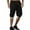 Black, variant on Men's Summer Cargo Shorts - Elastic Waist Zipper Pocket, Polyester-Cotton Blend, Cropped Length, Multi-Size (M-XXXL)