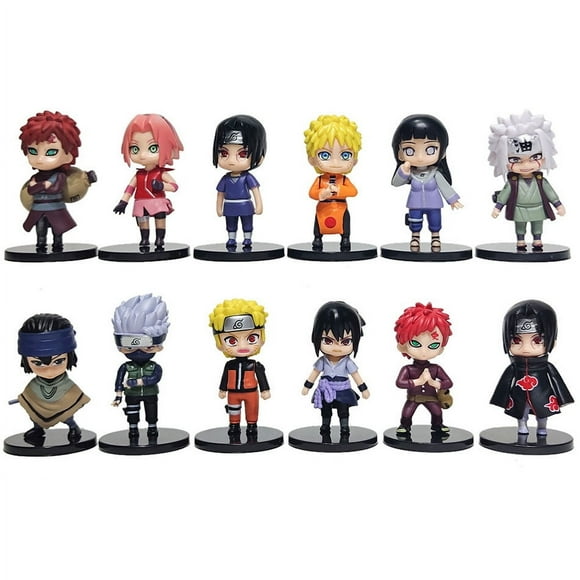 Hot 12pcs/set Anime Naruto Shippuden Hinata Sasuke Itachi Kakashi Gaara anime figure Q Version PVC Figures Toys Dolls Kid Gift