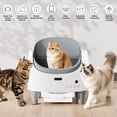 thumbnail image 2 of Smart App Controlled Self-Cleaning Litter Box, Automatic Odor-Control Cat Toilet with Large Waste Bin & Liners, Open-Top Design for One or Multiple Cats，White, 2 of 9