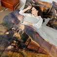 thumbnail image 4 of Castle Fairy Railroad Steam Engine Twin Bedding Sets 7-Piece for Teens,Transportation Theme Bedding Comforter Set Microfiber,Railway Train Breathable Sheet Sets,Super Cozy Room Decor,Reversible, 4 of 8
