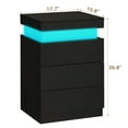 thumbnail image 4 of Afuhokles Nightstand with Charging Station and LED Lights,Night Stand with Sliding Top,Bedside Table with Drawers,Modern End Side Table for Bedroom,Black, 4 of 8