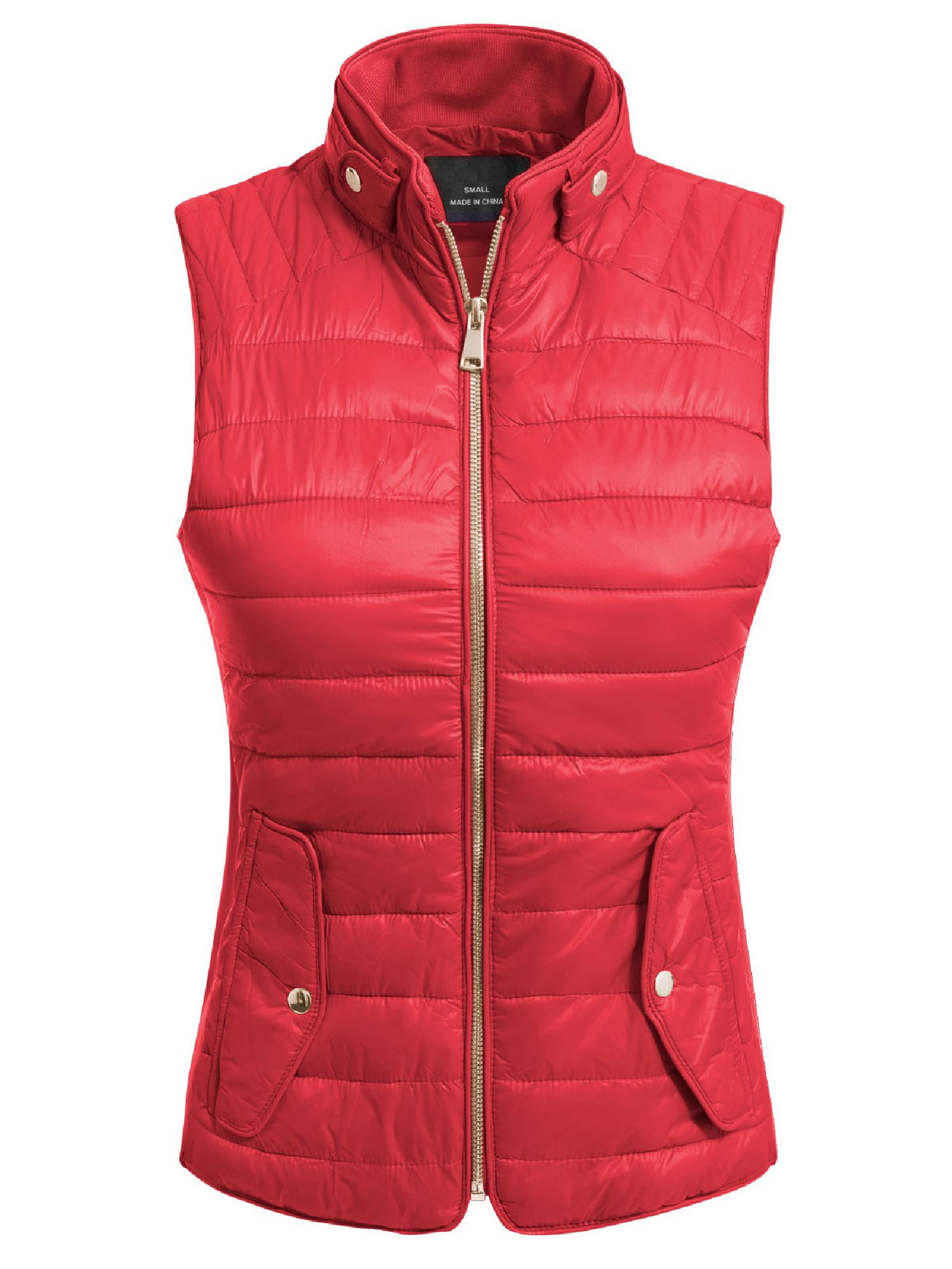 MixMatchy Women's Padded Vest Lightweight Stand Collar Zip-up Quilted Gilet 