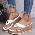 thumbnail image 3 of Platform Wedge Flip Flops for Women Trendy Casual Height Increasing Slides Dress Sandals Beach Summer Slip on, 3 of 6