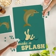 thumbnail image 4 of Lantern Press 1000 Piece Jigsaw Puzzle, Dolphin, Geometric, Make a Splash, 4 of 5