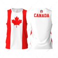 thumbnail image 3 of Camiseta deportiva de baloncesto para hombre con la bandera de Canadá, para correr, fitness, multifunción, sin mangas, con nombre personalizado exclusivo, 3 of 5