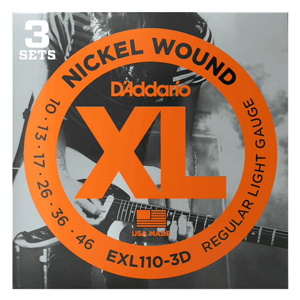 Encordadura D'ADDARIO Exl110-3d Guitarra Eléctrica 3 Pack